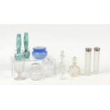 Glassware including Art Deco style scent bottle and a pair of Murano vases : For Further Condition
