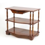 Three tier hall stand with serpentine front and frieze drawer, 70cm H x 81cm W x 46cm D : For