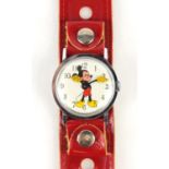 Vintage Ingersoll Mickey Mouse wristwatch with box, 3.5cm in diameter : For Further Condition