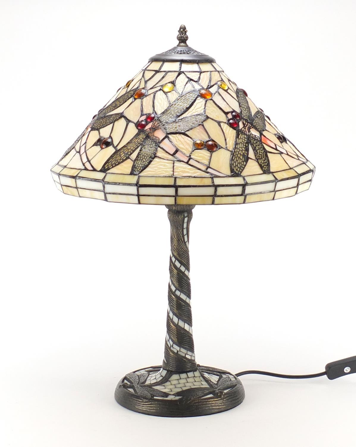 Tiffany design table lamp with shade, 58cm high : For Further Condition Reports Visit Our Website: