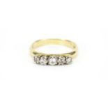 18ct gold diamond five stone ring, size T, 5.3g : For Further Condition Reports Visit Our Website: