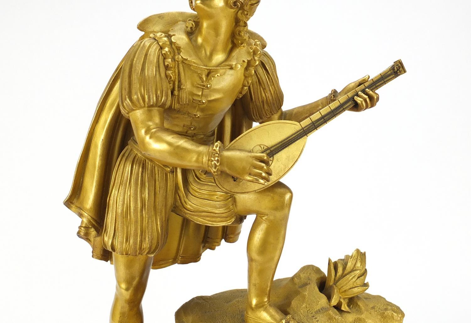 Good French Empire ormolu figural mantel clock striking on a bell by Alexandre Roussel, mounted with - Image 4 of 13