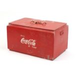 Retro Coca Cola cooler, 40cm H x 70cm W x 44cm D : For Further Condition Reports Visit Our