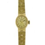 Ladies 9ct gold Rotary wristwatch with 9ct gold strap, 15.0g : For Further Condition Reports Visit