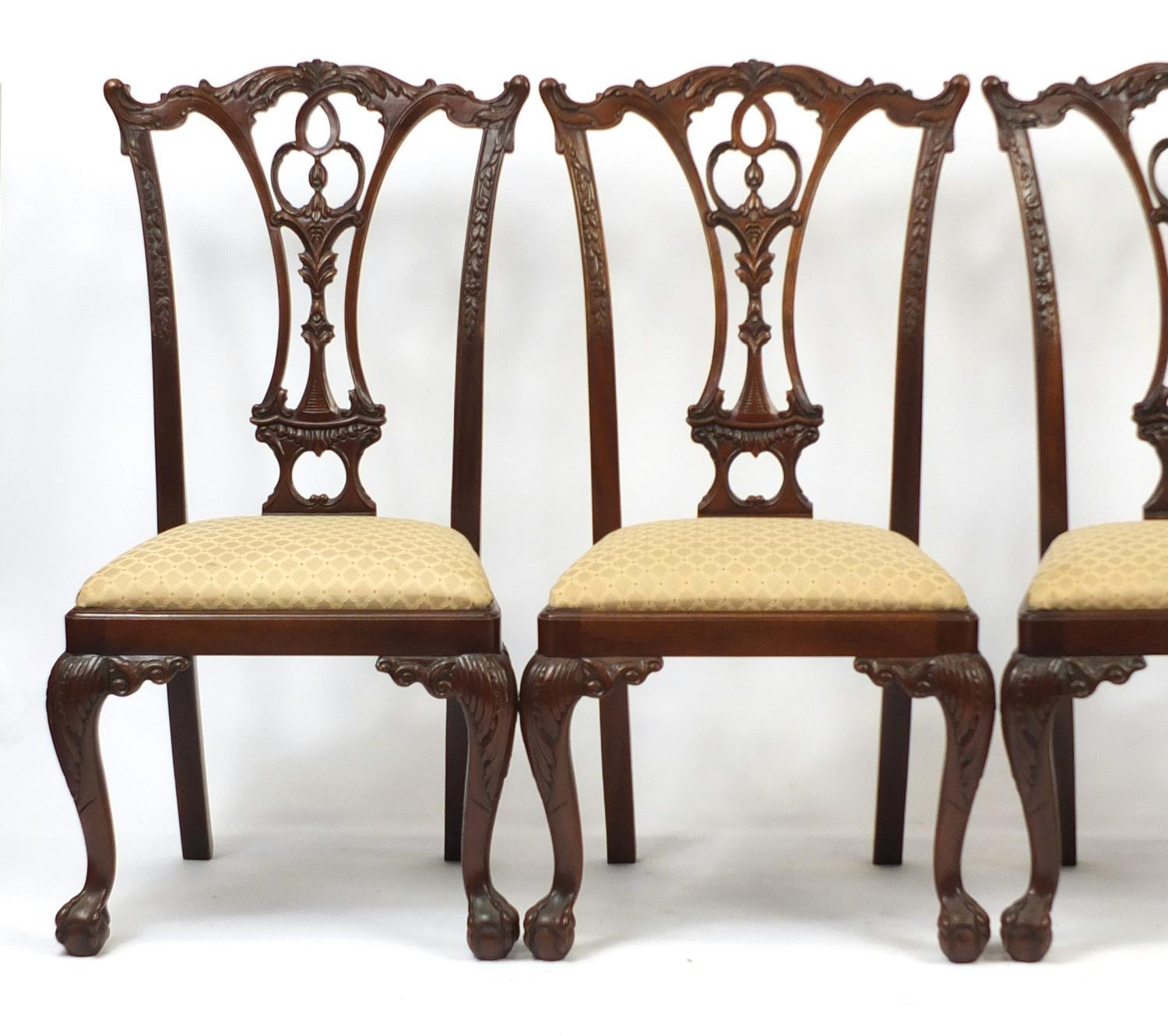 Set of eight Chippendale style mahogany chairs with drop in seats including two carvers, all - Image 9 of 15