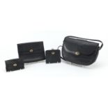 Vintage Christian Dior including handbag, purse, coin purse and key wallet, the largest 23cm