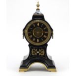 Ebonised bracket clock, the dial inscribed Hull of Paris and with Roman numerals, 51cm high : For