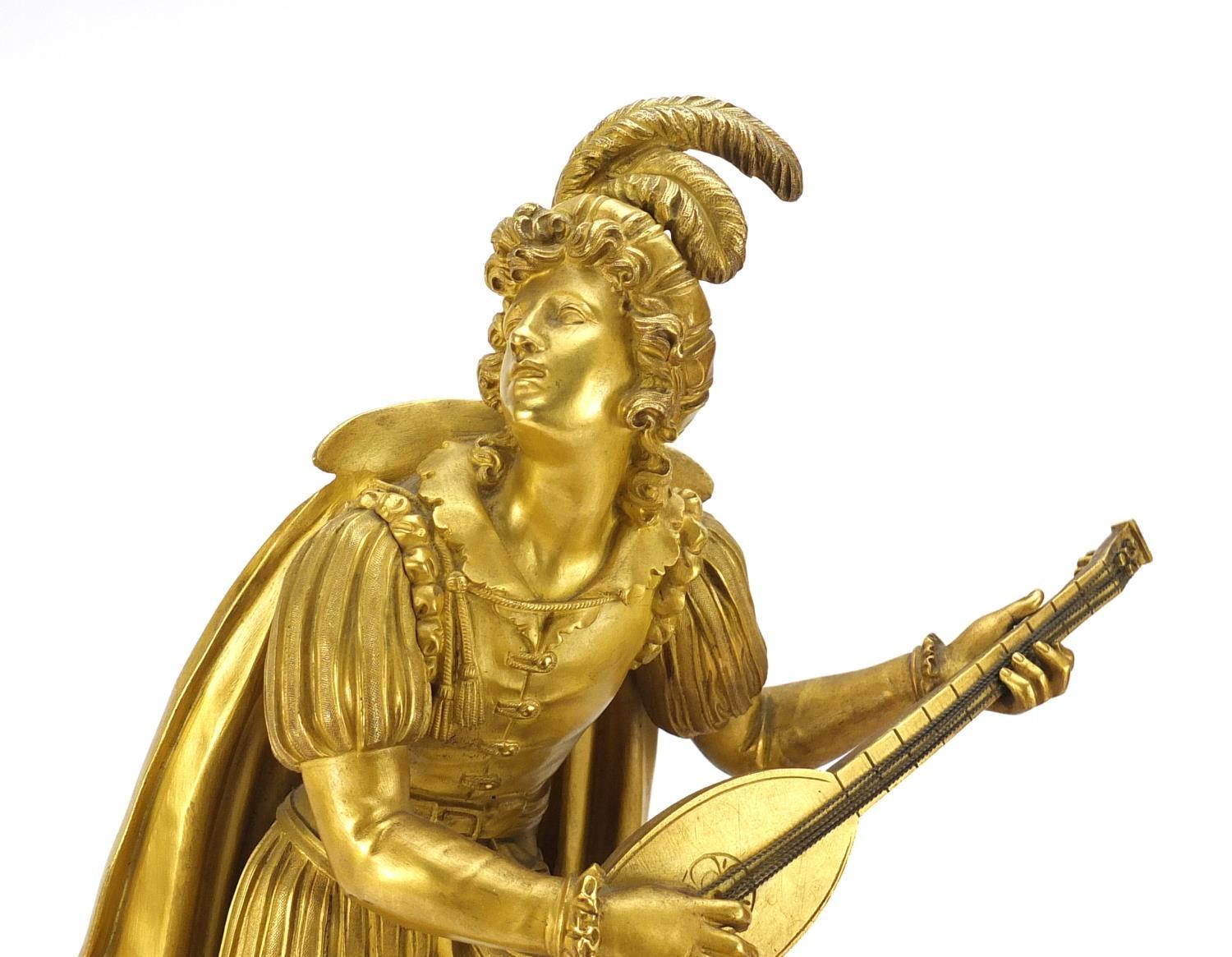 Good French Empire ormolu figural mantel clock striking on a bell by Alexandre Roussel, mounted with - Image 3 of 13