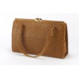 Vintage ostrich skin handbag, 32cm wide : For Further Condition Reports Visit Our Website: Updated