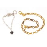 9ct gold bracelet and a 9ct white gold magnetic clasp, 3.9g : For Further Condition Reports Visit