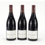 Three bottles of 2007 Regis Bouvier Grevrey Chamberlin red wine : For Further Condition Reports