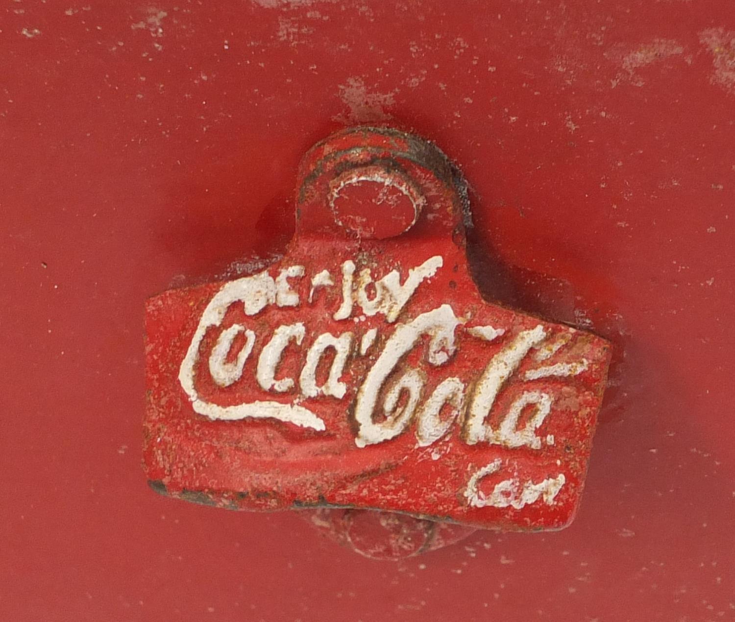 Retro Coca Cola cooler, 40cm H x 70cm W x 44cm D : For Further Condition Reports Visit Our - Image 4 of 4