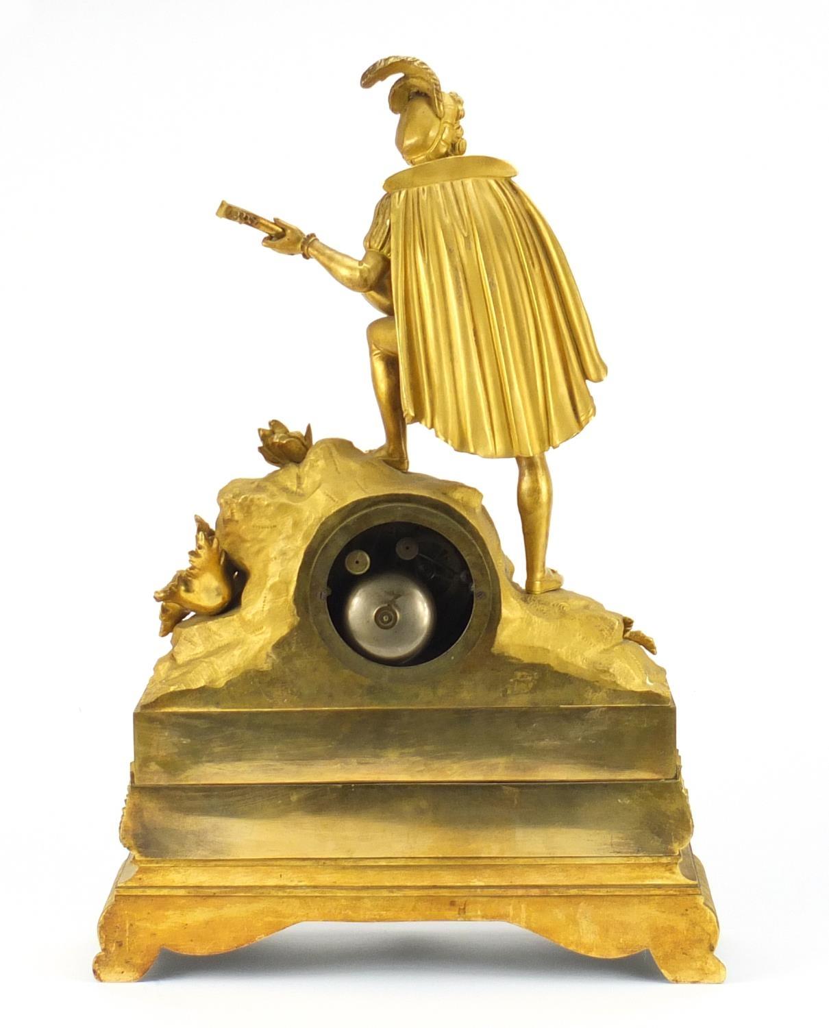 Good French Empire ormolu figural mantel clock striking on a bell by Alexandre Roussel, mounted with - Image 9 of 13