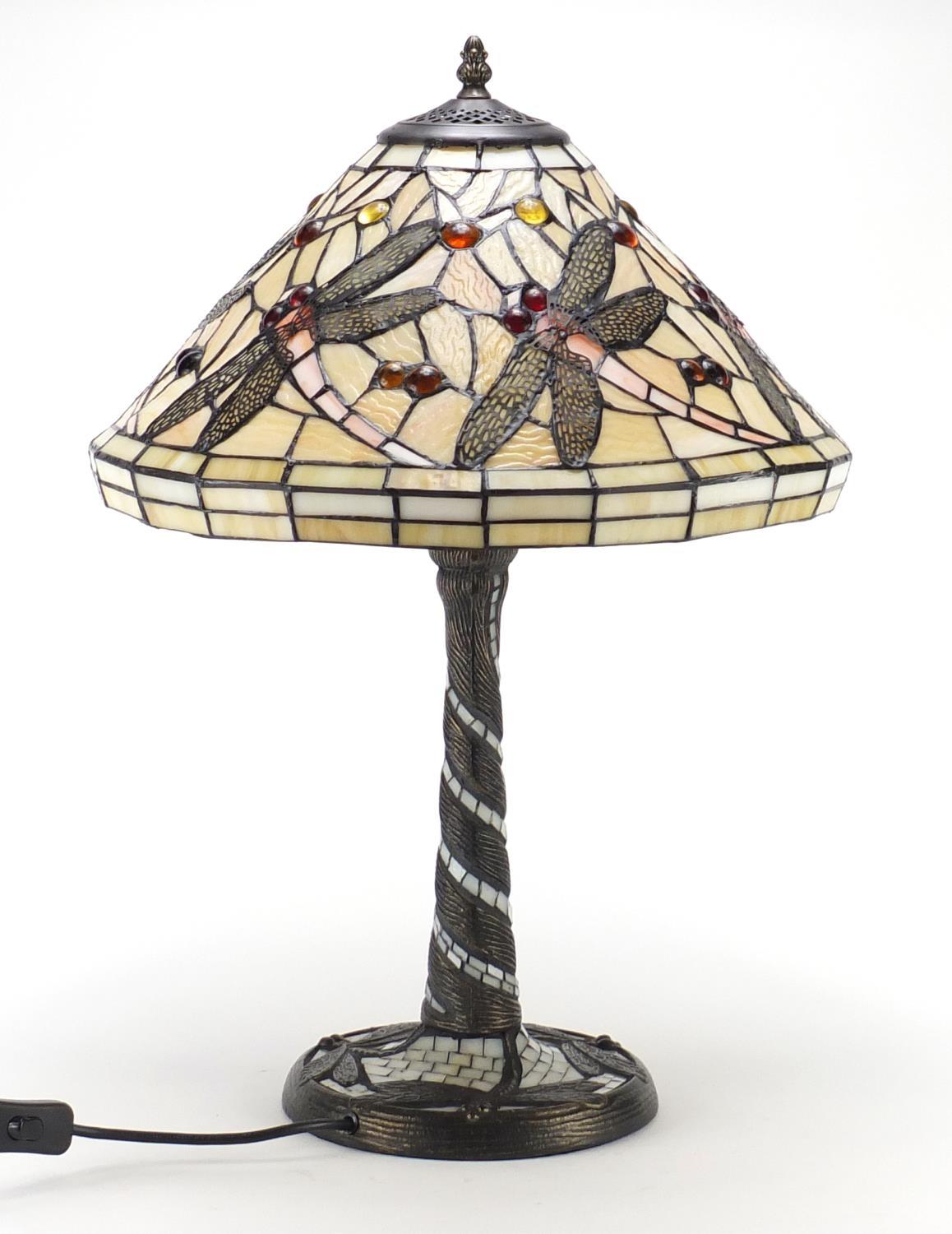 Tiffany design table lamp with shade, 58cm high : For Further Condition Reports Visit Our Website: - Image 2 of 2