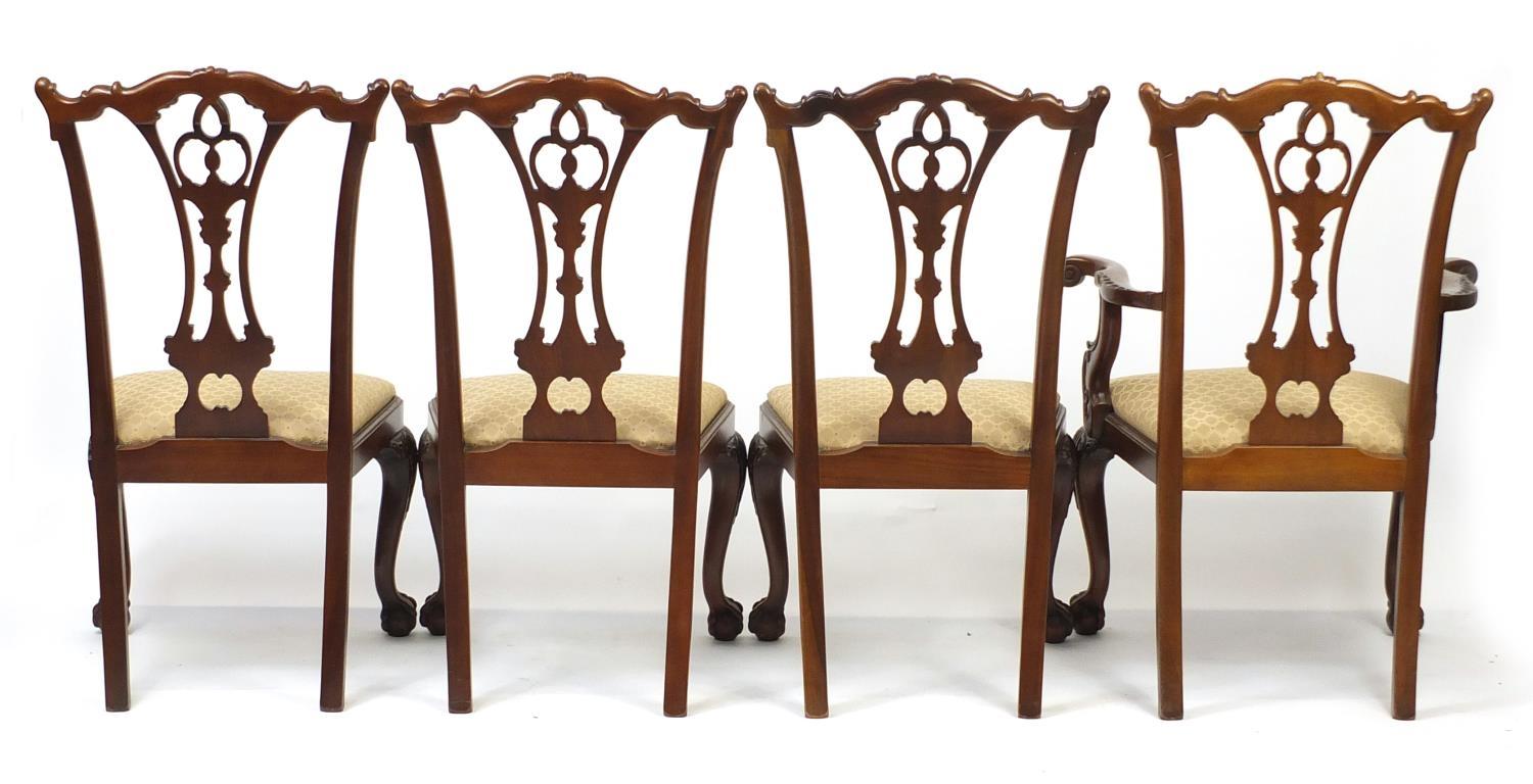 Set of eight Chippendale style mahogany chairs with drop in seats including two carvers, all - Image 15 of 15