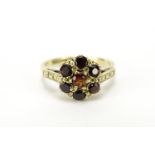 9ct gold garnet cluster ring, size K, 2.6g : For Further Condition Reports Visit Our Website: