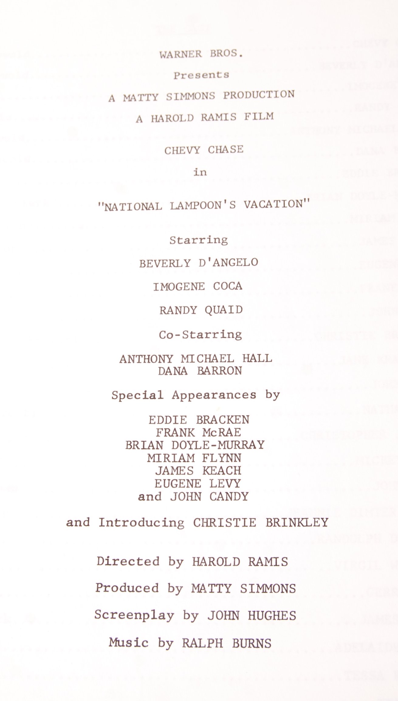 NATIONAL LAMPOON'S VACATION - 1983 - ORIGINAL PRES - Image 2 of 4