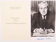 HAROLD WILSON - PRIME MINISTER - AUTOGRAPHED PHOTO