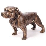 20TH CENTURY BRONZE EFFECT CAST IRON PITBULL STATUE