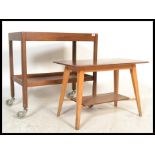 A retro Danish inspired mid century teak wood butl