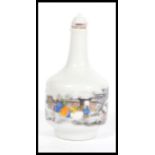 A 20th Century Chinese snuff / white ceramic scent bottle with a printed winder scene to the side,