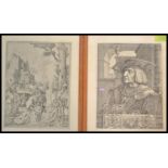 A pair of early 19th century prints after Lucas Van Leyden entitled ' Master of the Crayfish &