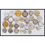 A collection of wrist watch movements of various sizes and styles, most being swiss made including