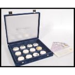 A collection of 12 x Queen Elizabeth II Jubilee silver 925 commemorative proof coins from the