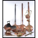 A large collection of Victorian and early 20th century copper items to include a stunning spirit