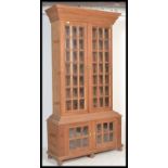 A large Elizabethan Samuel Pepys 1666 revival tall library bookcase cabinet. The very large bookcase