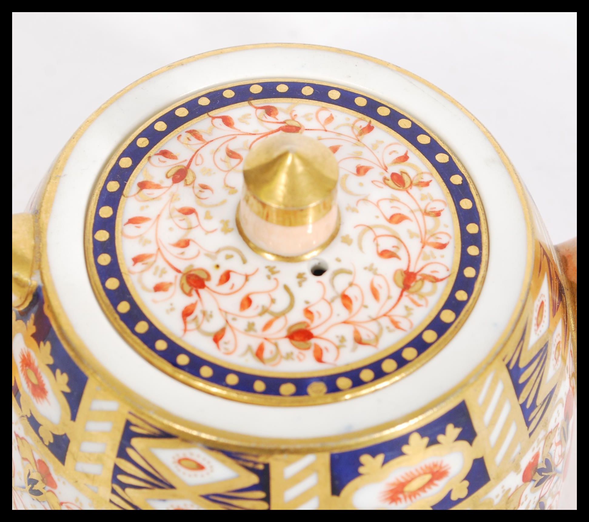 A 19th century Victorian Davenport China Imari pattern teapot of angular form being marked to the - Image 3 of 4