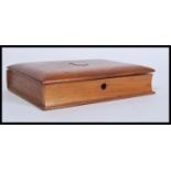 A Victorian mahogany workbox with hinged top together with a mahogany and silver cartouche top box