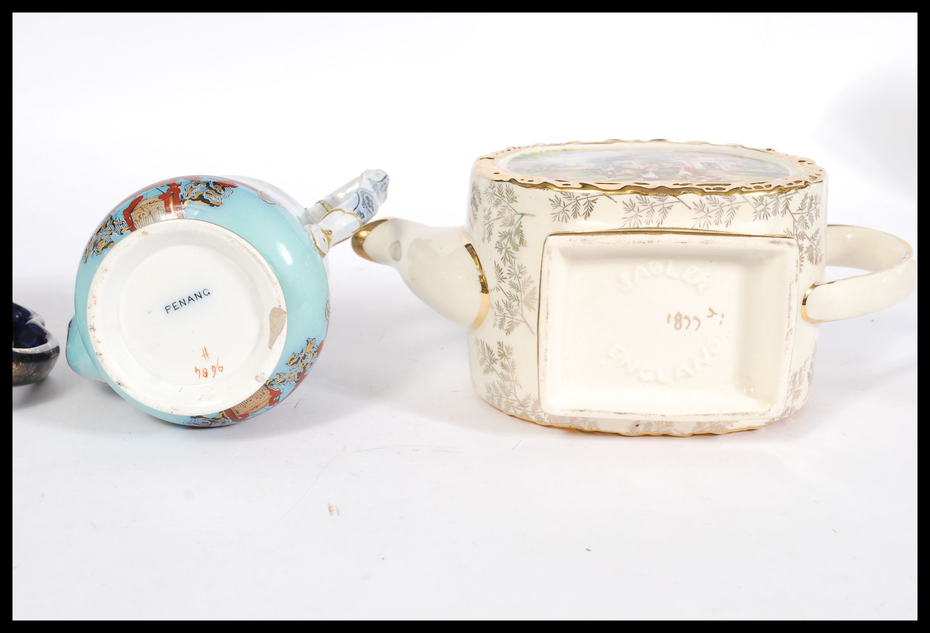 A collection of teapots dating from the 19th Century onwards to include a Victorian teapot of shaped - Image 5 of 6