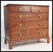 A 19th century mahogany chest of drawers being raised on bracket feet with 2 short over 3 deep