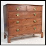 A 19th century mahogany chest of drawers being raised on bracket feet with 2 short over 3 deep