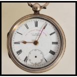 A Victorian J. G . Graves of Sheffield pocket watch 'The Express English Lever', having a white