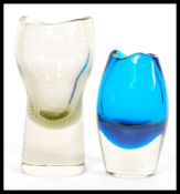 A group of two mid Century Czech Studio art glass vases believed to be by Milan Metelak for