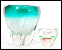 A large substantial vintage ' Molar ' art glass vase in a two tone colourway, together with a