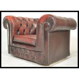 CHESTERFIELD OX BLOOD BUTTON BACK LEATHER ARMCHAIR