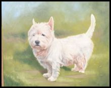 Ian Cryer PROI (Bn 1959)  A 20th century  oil on canvas painting of a West Highland Terrier dog