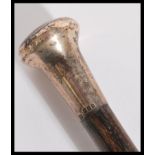 A 19th Century Hallmarked silver knopped partial walking stick / promenade cane. Hallmarked for