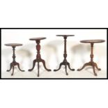 A 19th century mahogany pedestal wine table with pie crust edge together with another late 19th