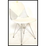 After Charles and Ray Eames for Vitra ' Wire ' / ' DKR ' dining chair. The wirework back with