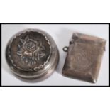 An early 20th Century silver hallmarked vesta case having engraved initials to the front (hallmarked