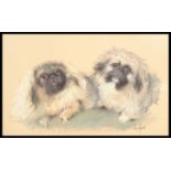 Ian Cryer PROI ( British Bn 1959)  A pastel and pencil painting of portrait study of  two dogs