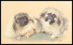 Ian Cryer PROI ( British Bn 1959)  A pastel and pencil painting of portrait study of  two dogs