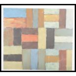 A framed and glazed artist's poster for Sean Scully (painter and printmaker) featuring a painting