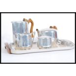 A good vintage retro 20th century iconic Piquet ware tea service consisting of teapot, water pot,