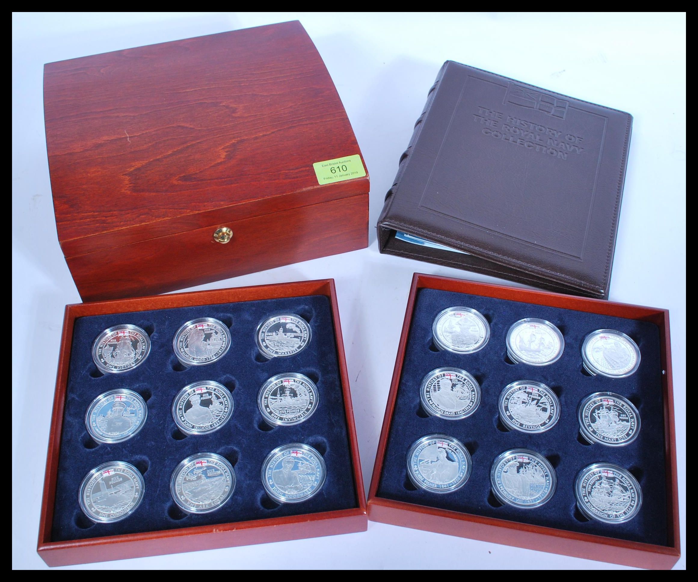 The History Of The Royal Navy silver proof £5 coins from Alderney / Jersey / Guernsey silver proof