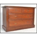 An early 20th century Edwardian mahogany cottage chest of drawers. The bank of two over three